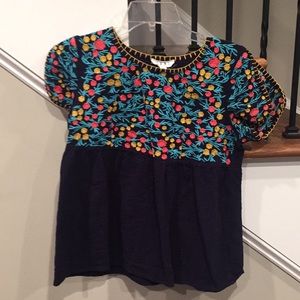 Embroidered colorful top